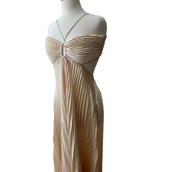 ALC Moira Satin Pleated Maxi Dress US 6 - Picture 10 of 14